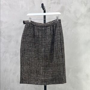 Classic Plaid Wool Skirt